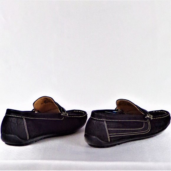 STEVE HARVEY CELEBRITY EDITION size 7 black flat-heel loafers all synth. mat. - Picture 9 of 16